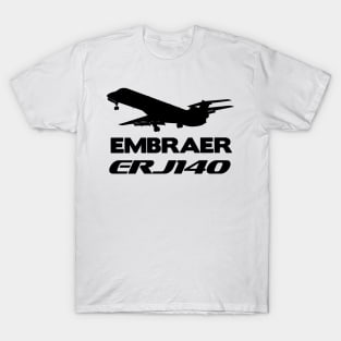 Embraer ERJ140 Silhouette Print (Black) T-Shirt